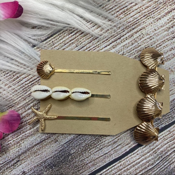 Accessories - 🌲SALE  NEW 4pc Shell, Beach Bobby Pins